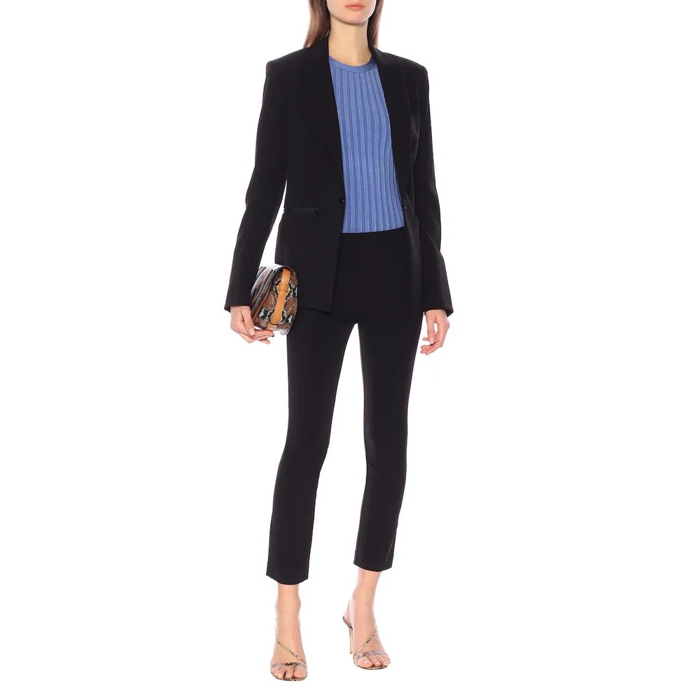 Veronica Beard‎ Navy Blue Slim Leg Scuba Pant Back Zipper Size 6